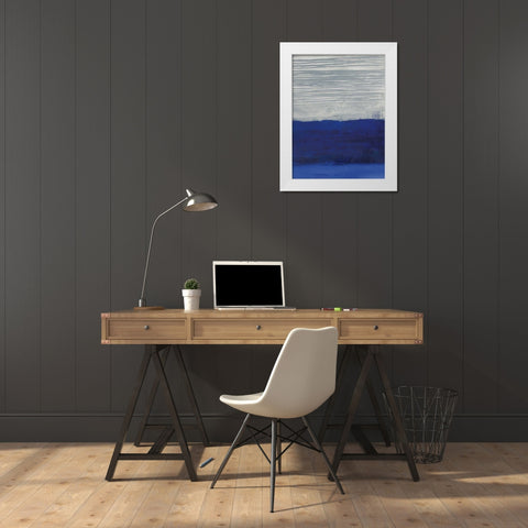 Gray Haze White Modern Wood Framed Art Print by Maye, Jo