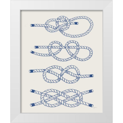 Vintage Sailing Knots XIV White Modern Wood Framed Art Print by Urban, Mary