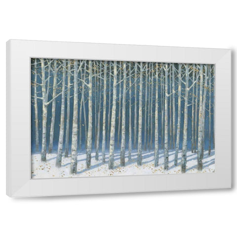 Shimmering Birches White Modern Wood Framed Art Print by Wiens, James