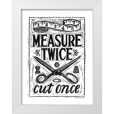 Measure Twice I White Modern Wood Framed Art Print by Snowdon, Alexandra