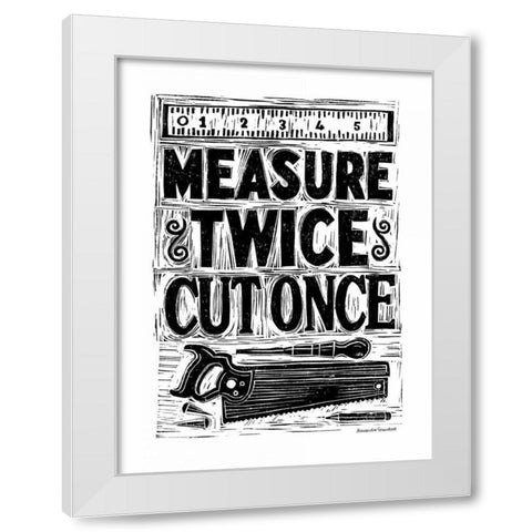 Measure Twice II White Modern Wood Framed Art Print by Snowdon, Alexandra