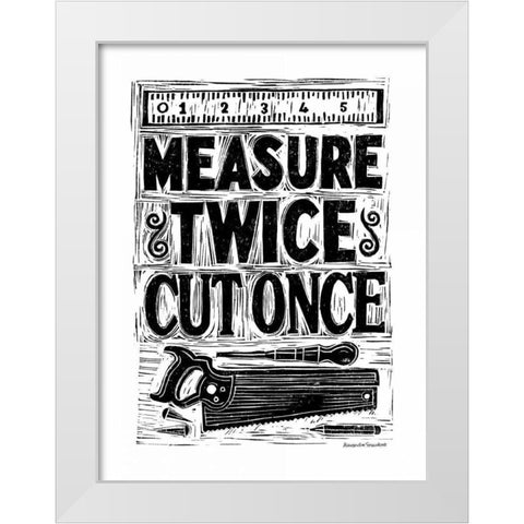 Measure Twice II White Modern Wood Framed Art Print by Snowdon, Alexandra