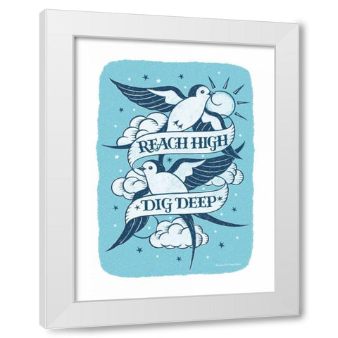 Reach High White Modern Wood Framed Art Print by Snowdon, Alexandra