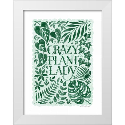 Crazy Plant Lady White Modern Wood Framed Art Print by Snowdon, Alexandra