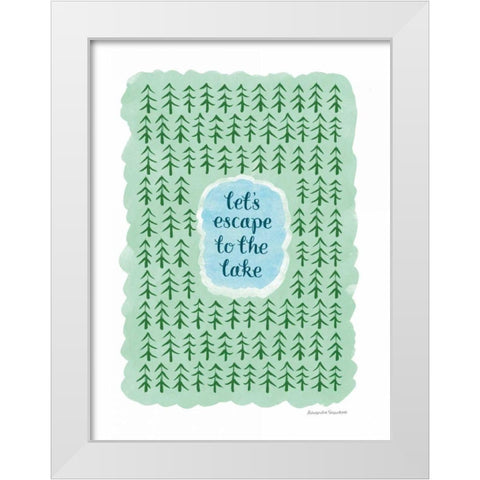 Escape to the Lake White Modern Wood Framed Art Print by Snowdon, Alexandra