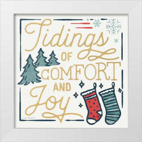 Christmas Adventures III White Modern Wood Framed Art Print by Marshall, Laura