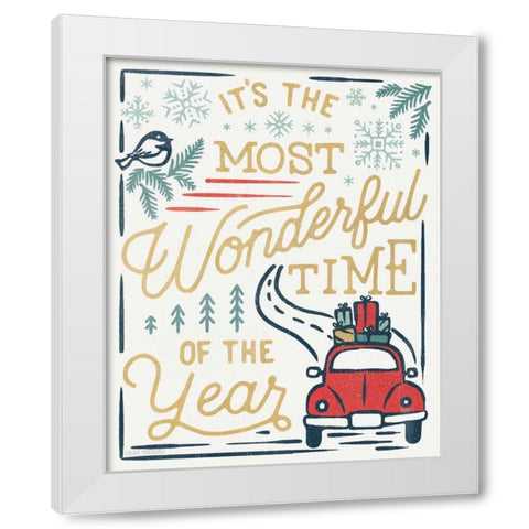 Christmas Adventures V White Modern Wood Framed Art Print by Marshall, Laura