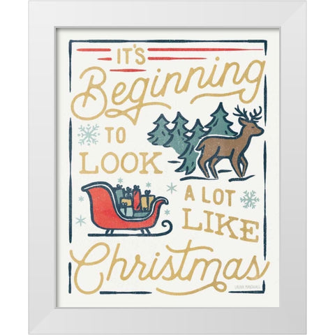 Christmas Adventures VII White Modern Wood Framed Art Print by Marshall, Laura