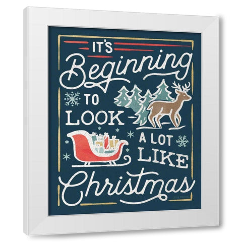 Christmas Adventures VII Dark White Modern Wood Framed Art Print by Marshall, Laura