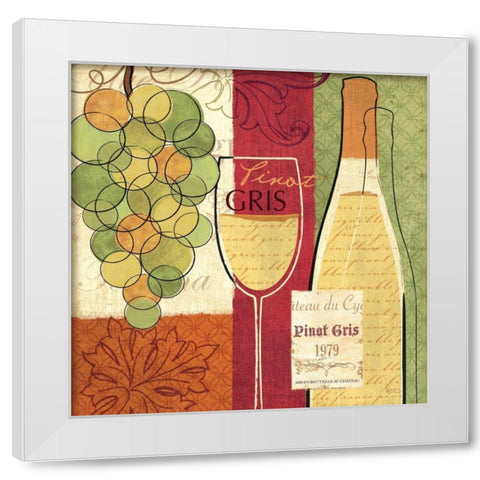 Wine and Grapes II White Modern Wood Framed Art Print by Charron, Veronique