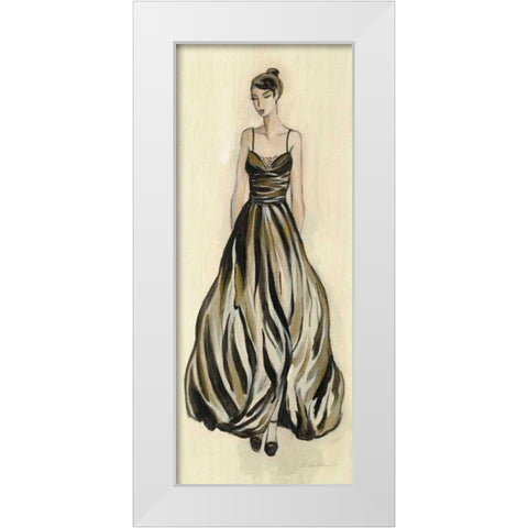 Evening Gown III White Modern Wood Framed Art Print by Vassileva, Silvia