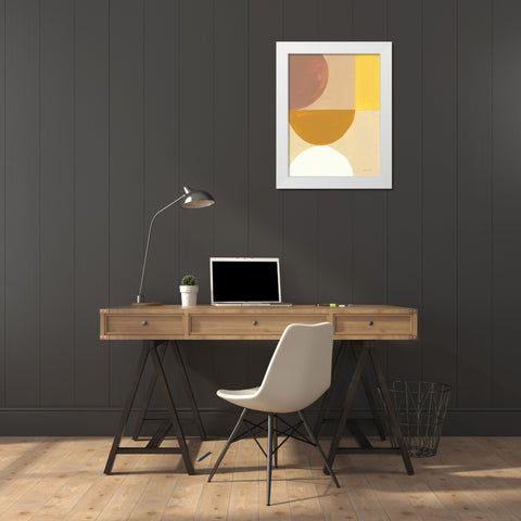 Retro Abstract V White Modern Wood Framed Art Print by Nai, Danhui