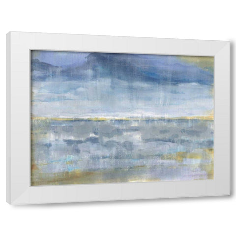 Rain on the Horizon White Modern Wood Framed Art Print by Nai, Danhui