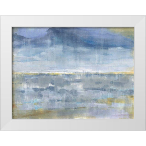 Rain on the Horizon White Modern Wood Framed Art Print by Nai, Danhui