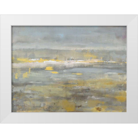 Neutral Field White Modern Wood Framed Art Print by Nai, Danhui