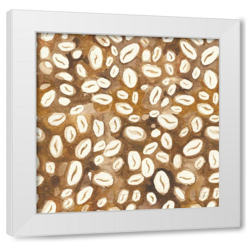 Wake Me Up Coffee Pattern VII White Modern Wood Framed Art Print by Nai, Danhui