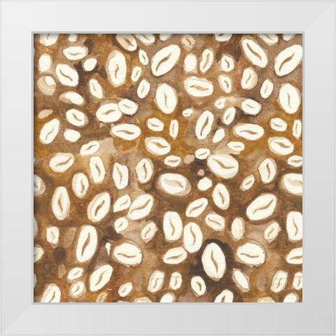 Wake Me Up Coffee Pattern VII White Modern Wood Framed Art Print by Nai, Danhui