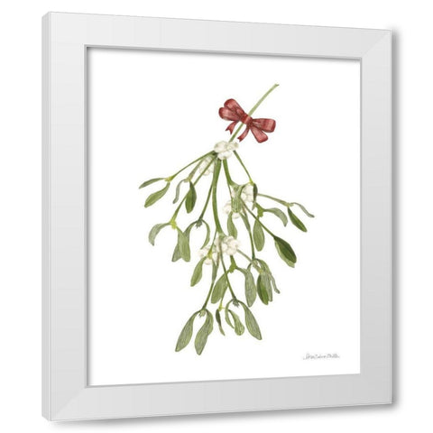 Peace and Joy Mistletoe White Modern Wood Framed Art Print by Miller, Sara Zieve