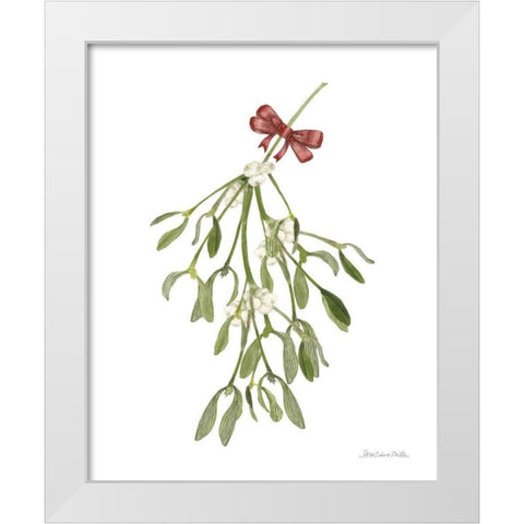 Peace and Joy Mistletoe White Modern Wood Framed Art Print by Miller, Sara Zieve