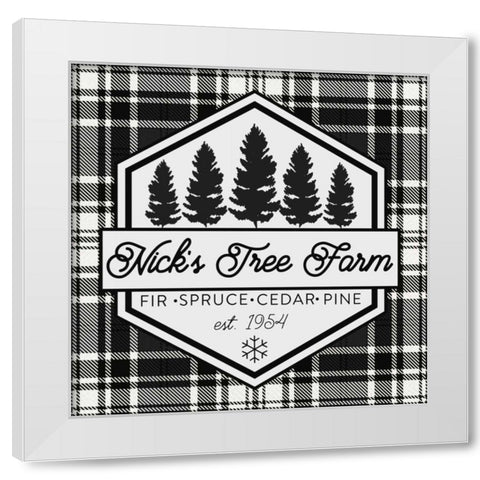 Plaid Holidays I White Modern Wood Framed Art Print by Wild Apple Portfolio