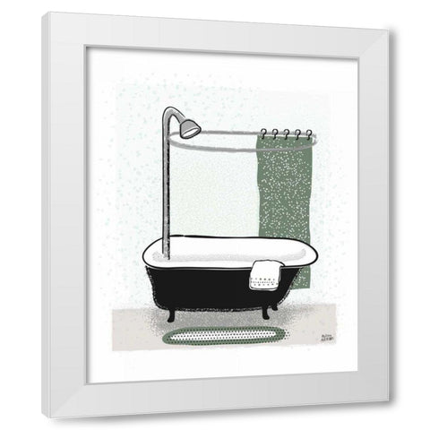 Sage Bath I White Modern Wood Framed Art Print by Averinos, Melissa