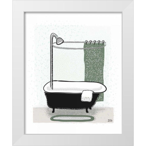 Sage Bath I White Modern Wood Framed Art Print by Averinos, Melissa