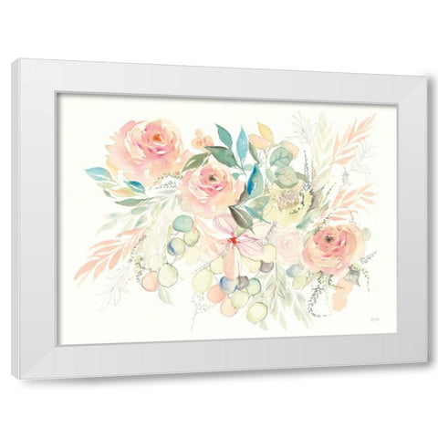 Watercolor Blossom I White Modern Wood Framed Art Print by Rice, Kristy