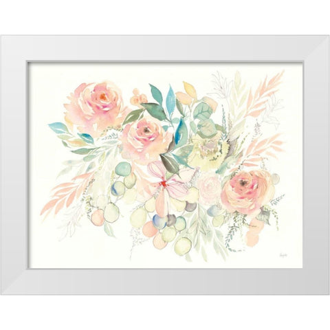 Watercolor Blossom I White Modern Wood Framed Art Print by Rice, Kristy