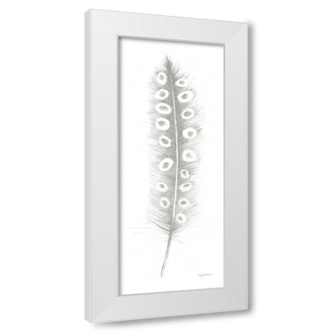Feather Sketches VII Green Gray White Modern Wood Framed Art Print by Tillmon, Avery