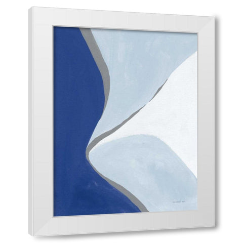 Retro Abstract III Blue White Modern Wood Framed Art Print by Nai, Danhui