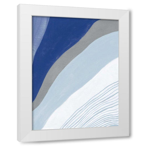Retro Abstract IV Blue White Modern Wood Framed Art Print by Nai, Danhui