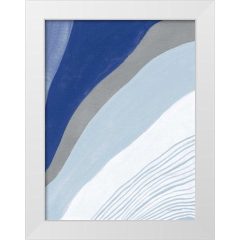 Retro Abstract IV Blue White Modern Wood Framed Art Print by Nai, Danhui