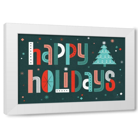 Retro Holiday II White Modern Wood Framed Art Print by Marshall, Laura