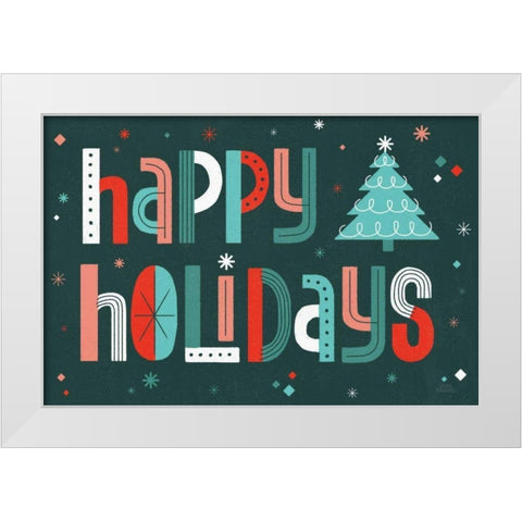 Retro Holiday II White Modern Wood Framed Art Print by Marshall, Laura