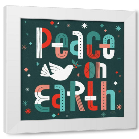 Retro Holiday III White Modern Wood Framed Art Print by Marshall, Laura