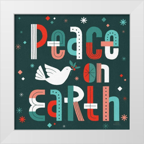 Retro Holiday III White Modern Wood Framed Art Print by Marshall, Laura