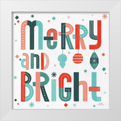 Retro Holiday IV White Modern Wood Framed Art Print by Marshall, Laura