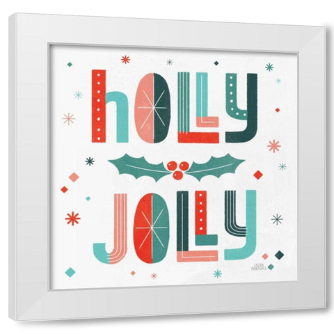 Retro Holiday V White Modern Wood Framed Art Print by Marshall, Laura
