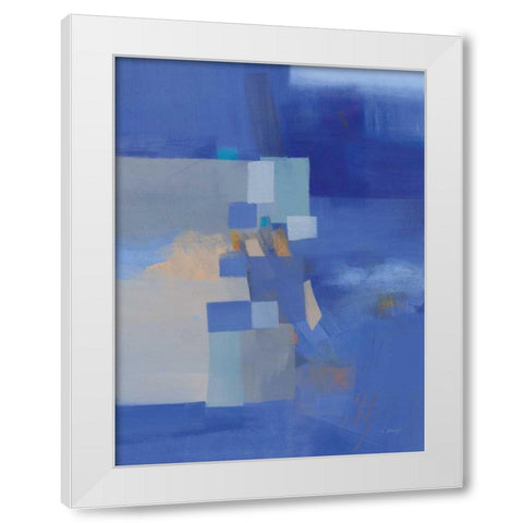 Blue Dawn White Modern Wood Framed Art Print by Maye, Jo