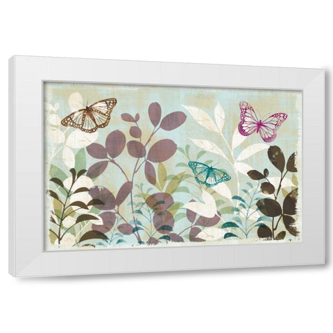 Fluttering III White Modern Wood Framed Art Print by Wild Apple Portfolio