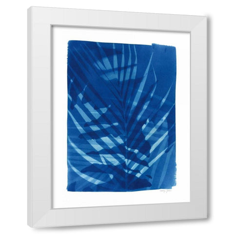 Cyanotype Tropical I White Modern Wood Framed Art Print by Green, Nancy