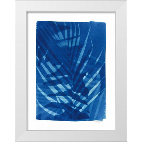 Cyanotype Tropical I White Modern Wood Framed Art Print by Green, Nancy