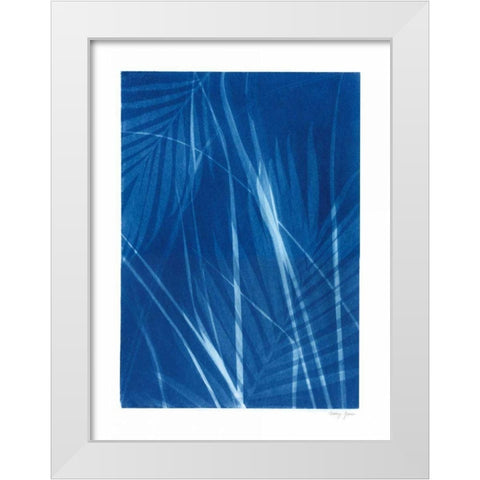 Cyanotype Tropical II White Modern Wood Framed Art Print by Green, Nancy