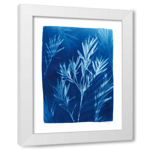 Cyanotype Tropical III White Modern Wood Framed Art Print by Green, Nancy
