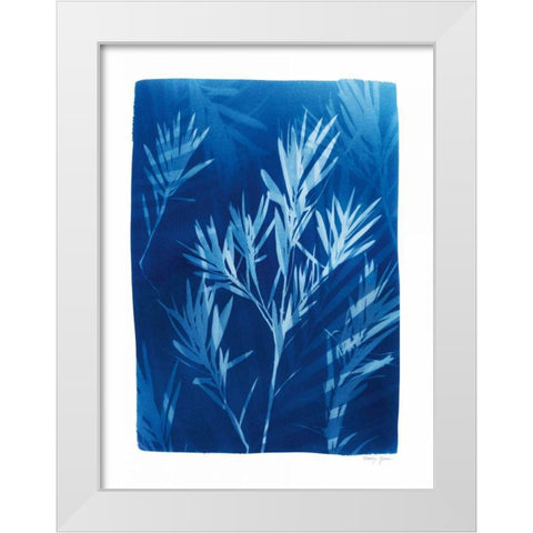 Cyanotype Tropical III White Modern Wood Framed Art Print by Green, Nancy