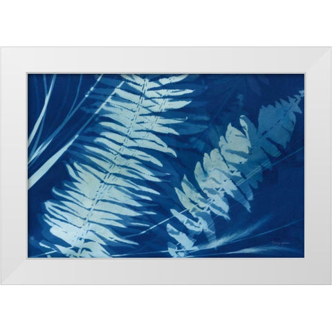 Cyanotype Tropical X White Modern Wood Framed Art Print by Green, Nancy