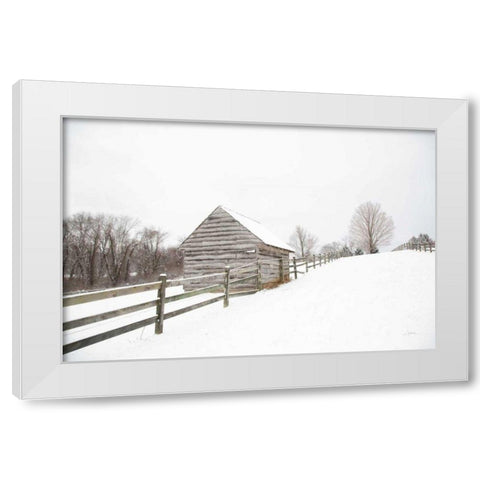 Fenced In White Modern Wood Framed Art Print by Aledanda