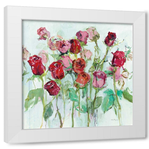 Wild Roses Bright White Modern Wood Framed Art Print by Hageman, Marilyn
