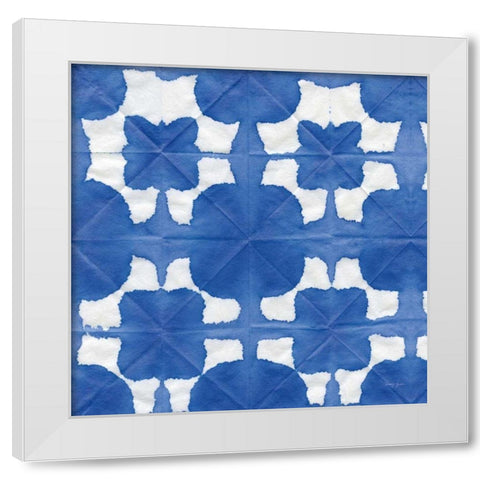 Aquarelle Blue Square II White Modern Wood Framed Art Print by Green, Nancy