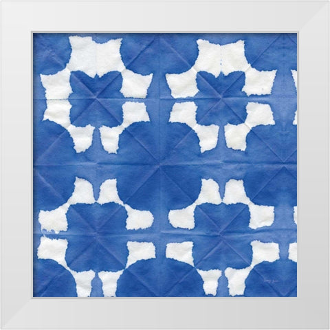Aquarelle Blue Square II White Modern Wood Framed Art Print by Green, Nancy